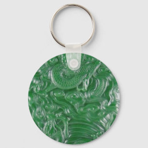 chinesische Dracheskulptur der grünen Jade Schlüsselanhänger