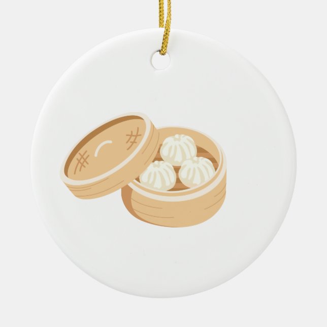 Chinesische Dumplings Keramik Ornament (Vorne)