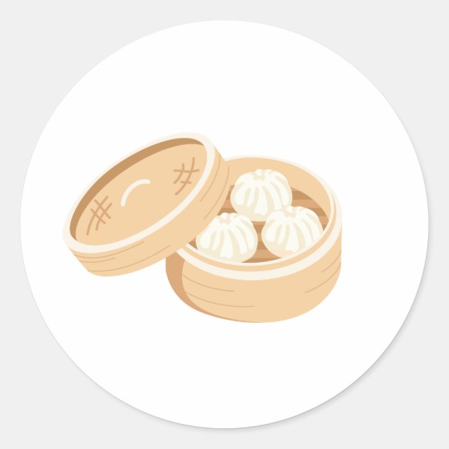 Chinesische Dumplings Runder Aufkleber (Vorderseite)