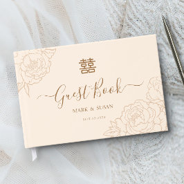 Chinesische Elegante Double Happiness Hochzeit Gästebuch