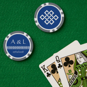 Chinesische Eleganz in Blau Pokerchips