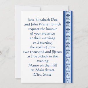 Chinesische Eleganz in Blue Wedding Einladung