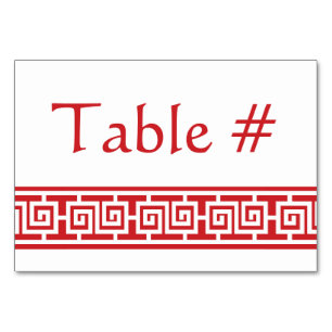 Chinesische Eleganz in der Cherry Table Card Tischnummer