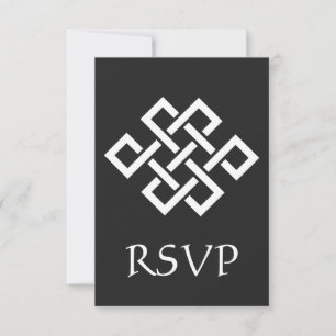 Chinesische Eleganz in der schwarzen RSVP-Karte RSVP Karte