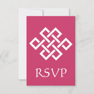 Chinesische Eleganz in Himbeere RSVP-Karte RSVP Karte