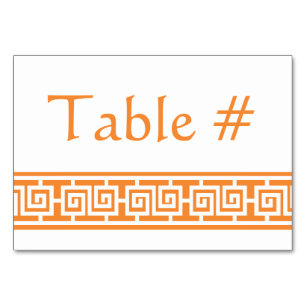 Chinesische Eleganz in Orange Tischkarte Tischnummer