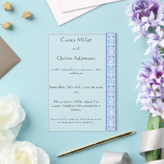 Chinesische Eleganz in Periwinkle Acryl-Hochzeit Acryleinladungen