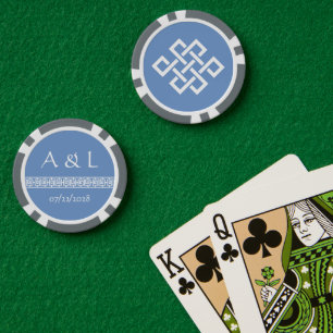 Chinesische Eleganz in Periwinkle Pokerchips