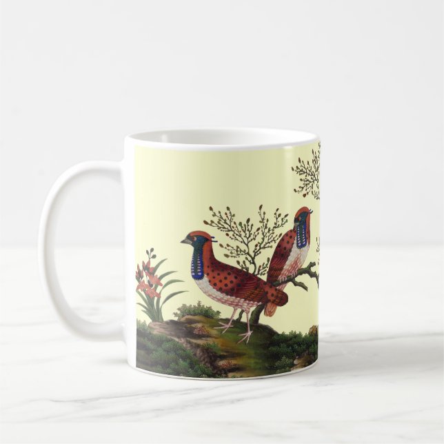 Chinesische Fasan-elegante Reis-Papier-Malerei Kaffeetasse (Links)