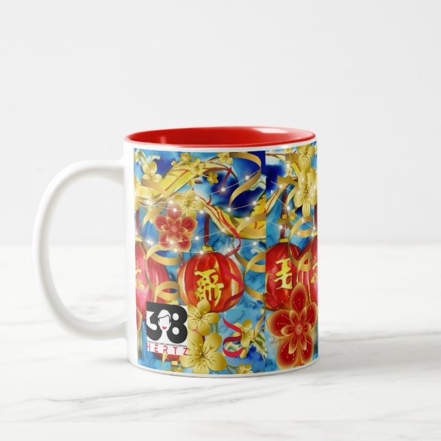 Chinesische Feiern Zweifarbige Tasse (Links)