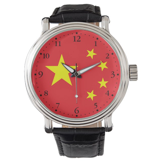 Chinesische Flagge Armbanduhr (Vorderseite)