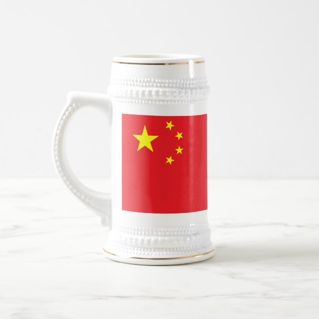 Chinesische Flagge Bierglas (Links)