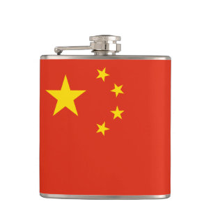 Chinesische Flagge / China für Reisen / Sportfans Flachmann