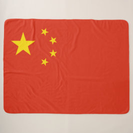 Chinesische Flagge (China) Sherpa-Blanket Sherpadecke
