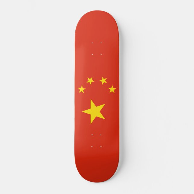 chinesische Flagge (China) Skateboard (Vorderseite)