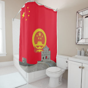 Chinesische Flagge Duschvorhang