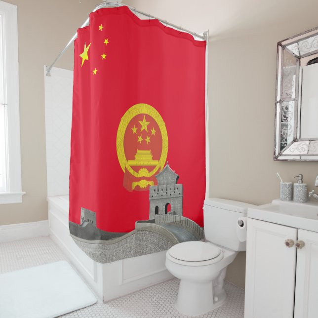 Chinesische Flagge Duschvorhang (Beispiel)
