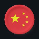 Chinesische Flagge Pappteller<br><div class="desc">Die Nationalflagge der China.</div>