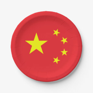 Chinesische Flagge Pappteller