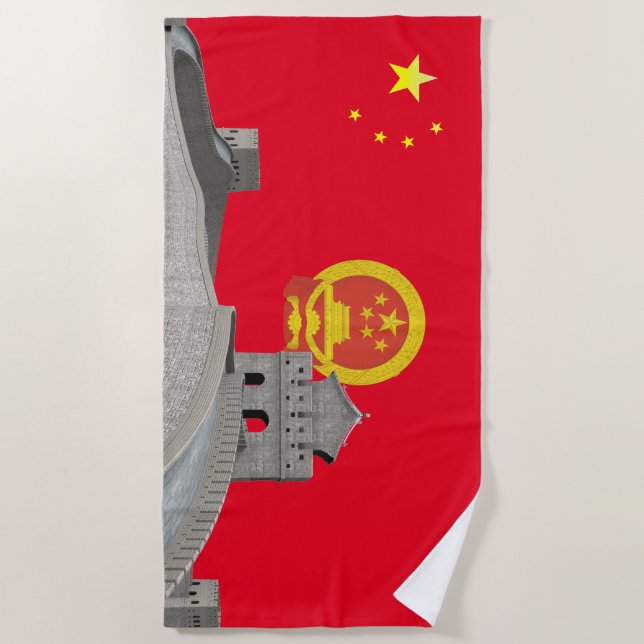 Chinesische Flagge Strandtuch (Vorderseite)