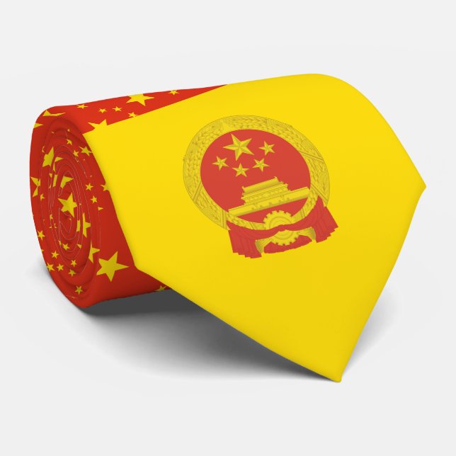 Chinesische Flagge und nationales Emblem, Flagge d Krawatte (Gerollt)