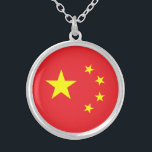 Chinesische Flagge Versilberte Kette<br><div class="desc">Die Nationalflagge der China.</div>