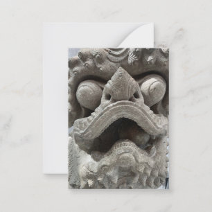 Chinesische Foo-Hund-Drache Granit-Fels-Skulptur Mitteilungskarte