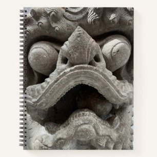 Chinesische Foo-Hund-Drache-Granit-Fels-Skulptur Notizbuch