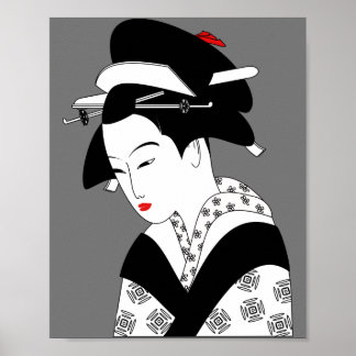 Chinesische Frau geisha Tradition Poster