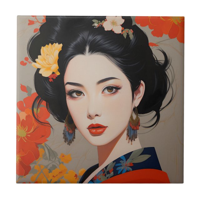 Chinesische Frauen in orientalischer Exquisition Fliese (Vorderseite)