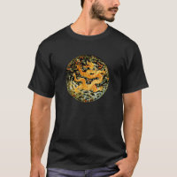 Chinesische gestickter goldener Drache des