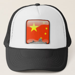 Chinesische glatte Flagge Truckerkappe
