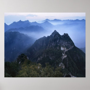 Chinesische Große Mauer im Morgennebel Poster