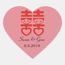 Chinesische Heart Stickers