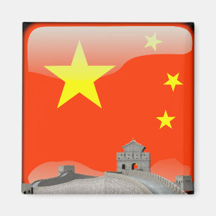 Chinesische Hochglanzflagge Magnet
