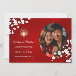 Chinesische Hochzeit doppeltes Glück Cherry Blosso Save The Date