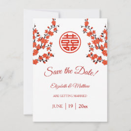 Chinesische Hochzeit doppeltes Glück Cherry Blosso Save The Date