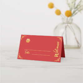 Chinesische Hochzeit goldenes Rahmen Doppelxi Bank Platzkarte