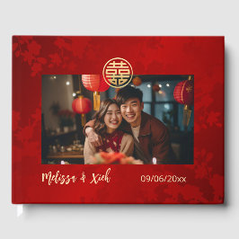 Chinesische Hochzeit im modernen Foto Gästebuch