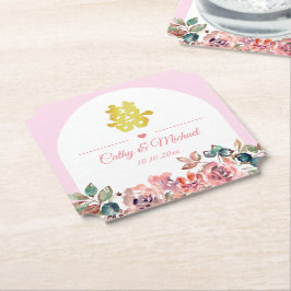 Chinesische Hochzeit in Rosa Untersetzer
