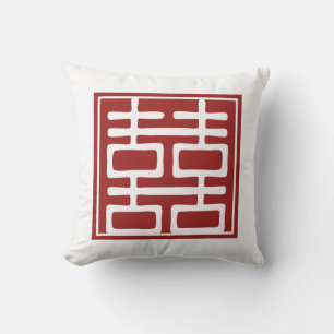 Chinesische Hochzeit mit doppeltem Glück Kissen