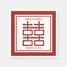 Chinesische Hochzeit mit doppeltem Glück Serviette