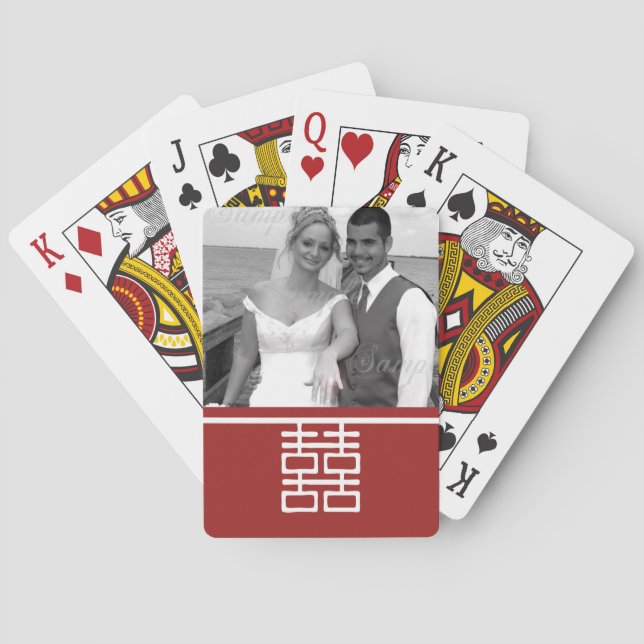 Chinesische Hochzeit mit doppeltem Glück Spielkarten (Rückseite)