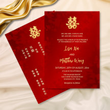Chinesische Hochzeit mit schimmerndem rotem Gold