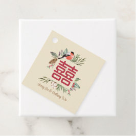 Chinesische Hochzeit mit zeitgemäßem doppeltem Glü Geschenkanhänger