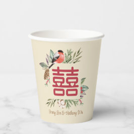 Chinesische Hochzeit mit zeitgemäßem doppeltem Glü Pappbecher