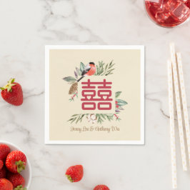 Chinesische Hochzeit mit zeitgemäßem doppeltem Glü Serviette