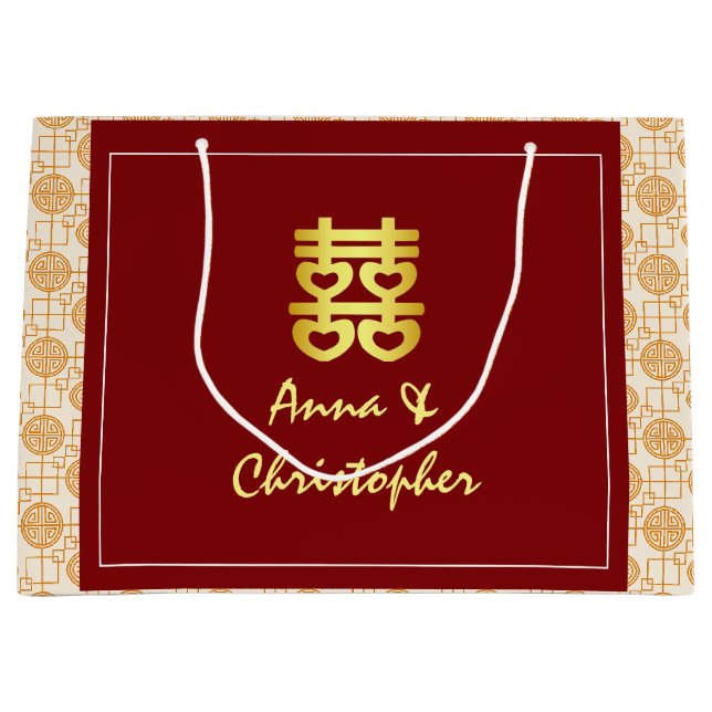 Chinesische Hochzeit peranakan Große Geschenktüte (Vorderseite)
