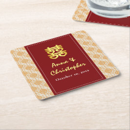 Chinesische Hochzeit peranakan Rechteckiger Pappuntersetzer