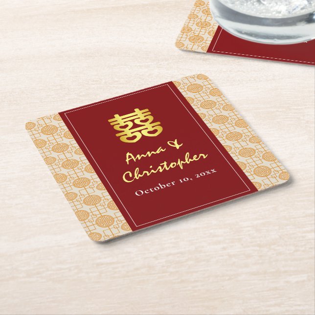 Chinesische Hochzeit peranakan Rechteckiger Pappuntersetzer (angewinkelt)
